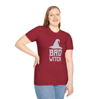 Bad Witch T-Shirt - Witch Hat Graphic Halloween Tee - 100% Cotton / Cotton Blend