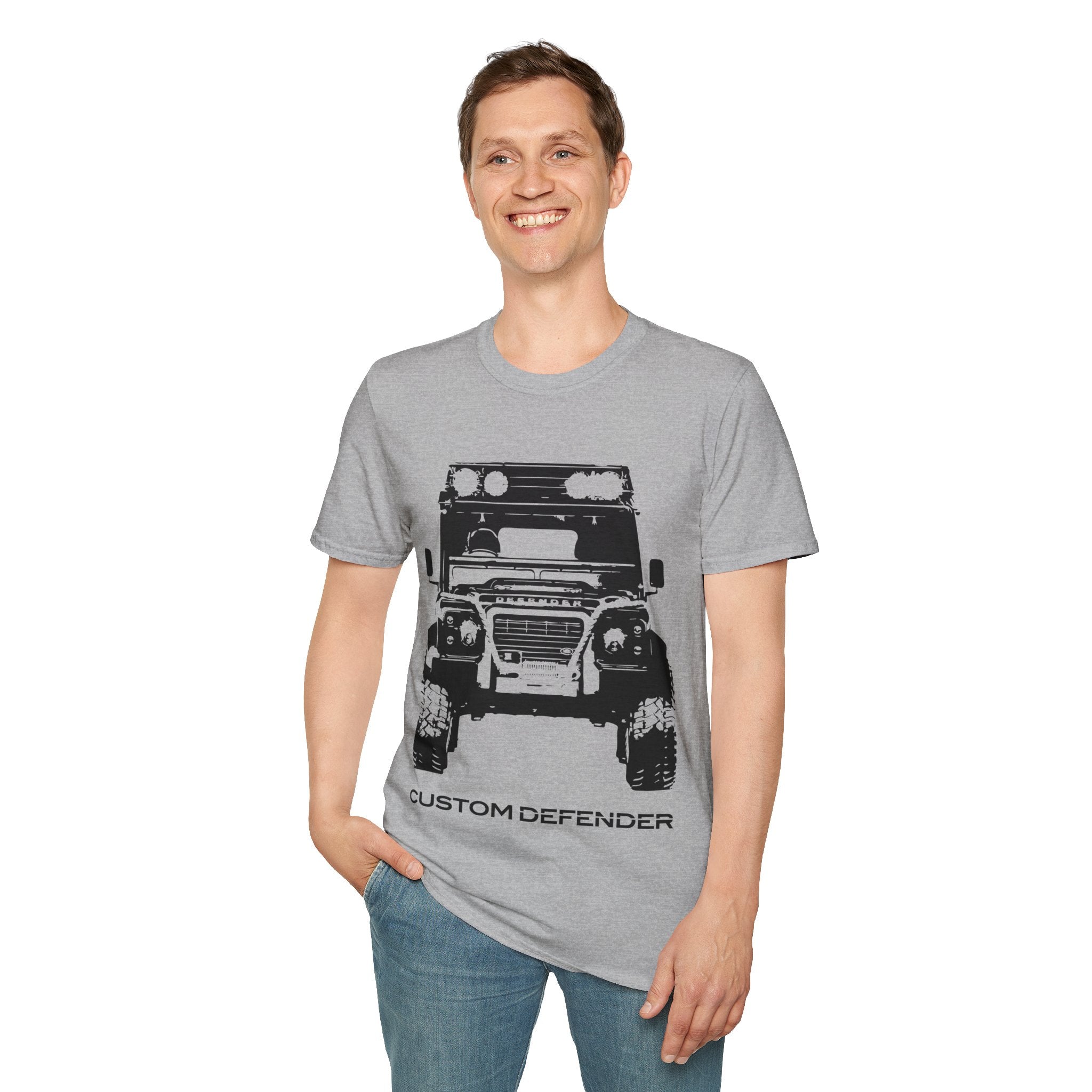 Defender Off-Road Shirt - "Custom Defender" Graphic 4x4 Adventure Tee - 100% Cotton / Cotton Blend