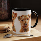 Irish Terrier Dog Portrait Accent Coffee Mug - Cute Terrier Face Ceramic Coffee Cup (11/15oz)