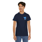 Blue Skeleton Cat Graphic Tee - Cute Creepy Kitty Shirt - 100% Cotton