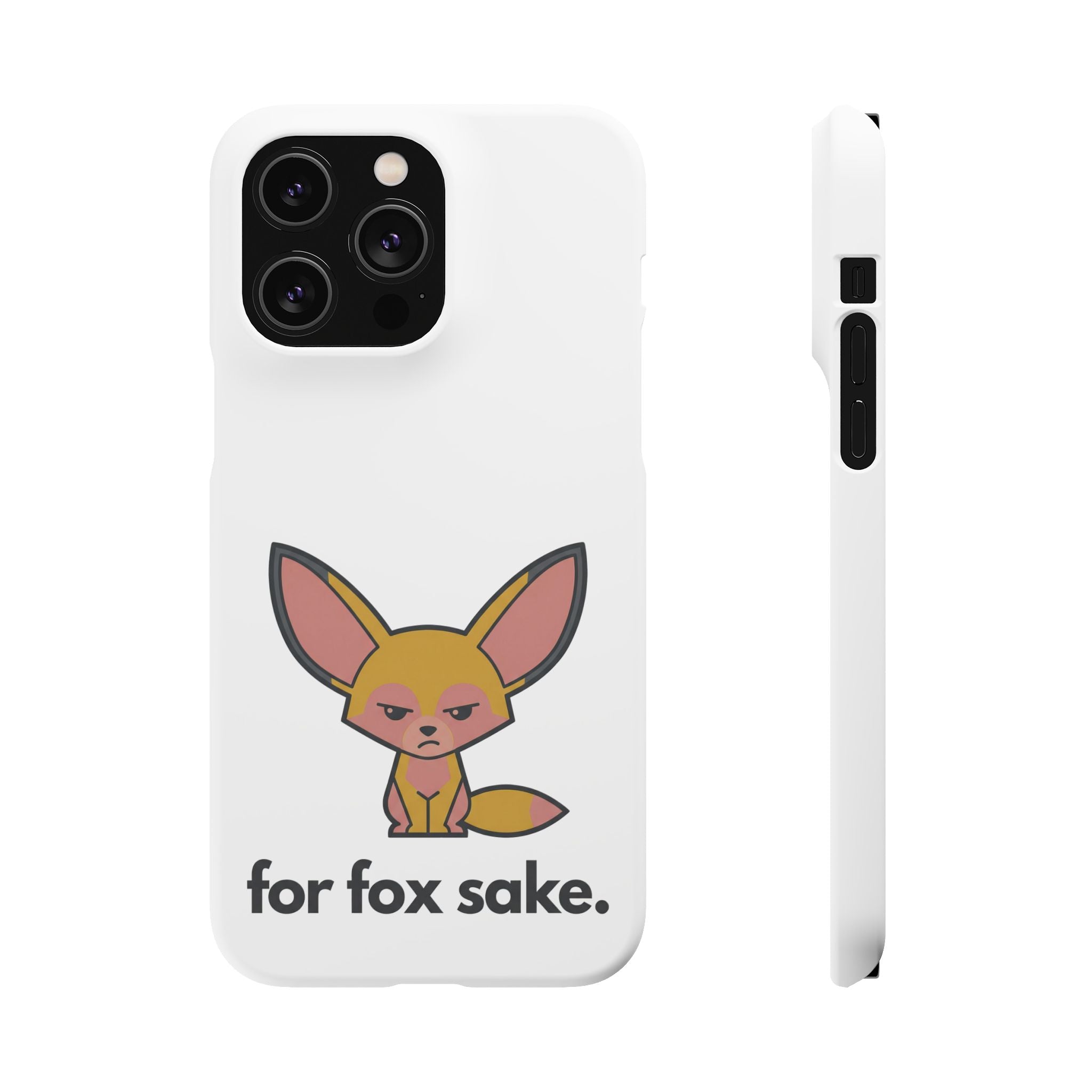 Phone Case — Cute 'for fox sake.' Cartoon Fox Protective Snap Case