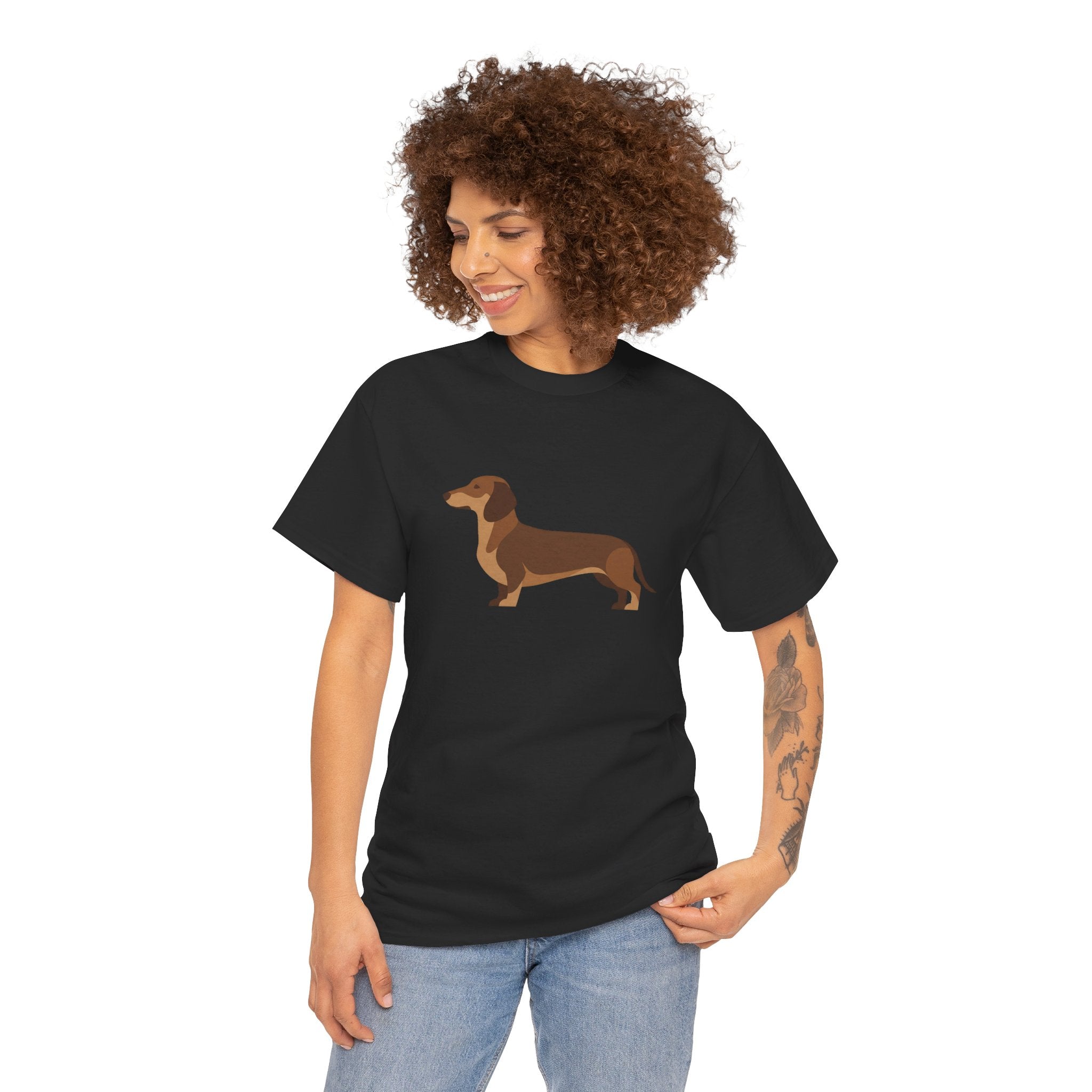 Dachshund Dog T‑Shirt — Cute Brown Sausage Dog Graphic Tee - 100% Cotton