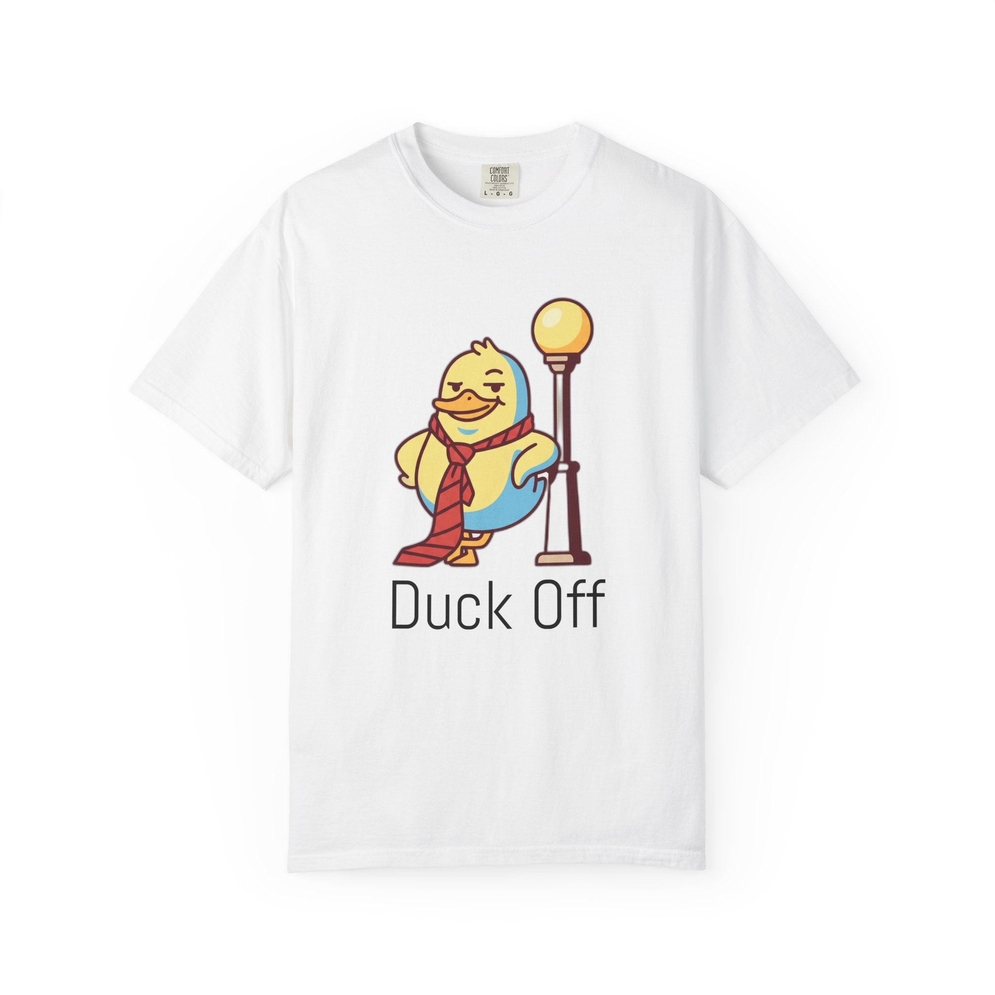 Duck Off T-Shirt — Kawaii Cheeky Duck in Red Tie - 100% Cotton