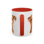 Irish Terrier Dog Portrait Accent Coffee Mug - Cute Terrier Face Ceramic Coffee Cup (11/15oz)