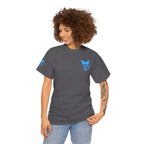 Blue Skeleton Cat Graphic Tee - Cute Creepy Kitty Shirt - 100% Cotton