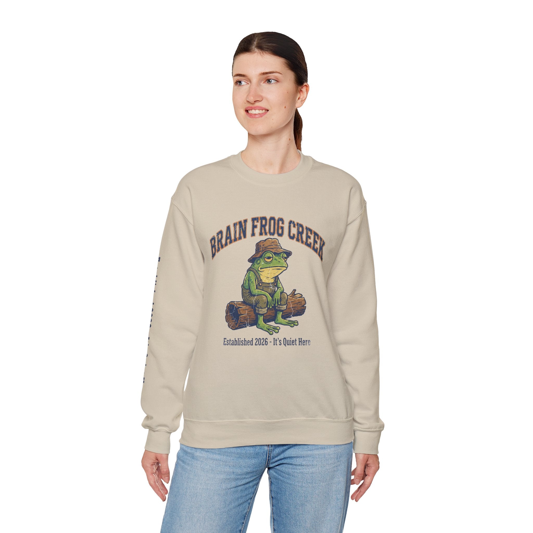 Signature Brain Frog Creek Sweatshirt - Vintage Fisherman Frog Crewneck