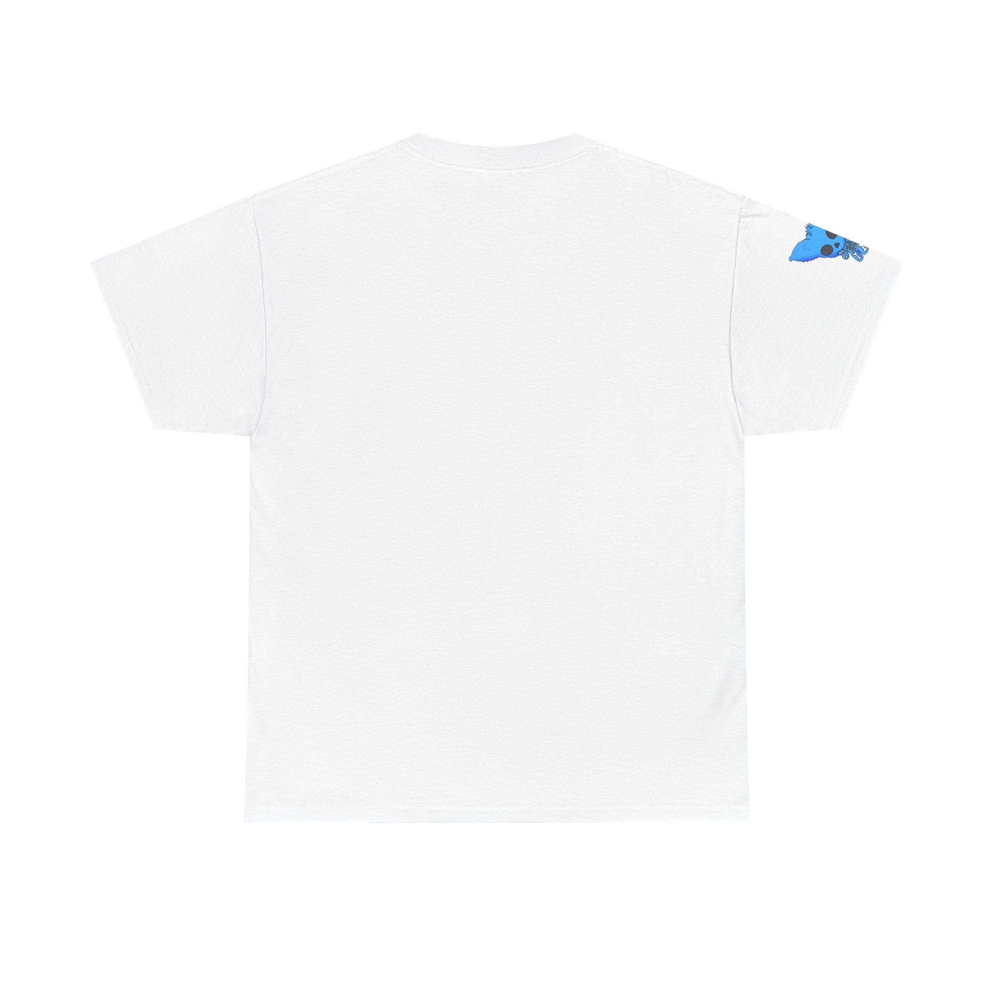 Blue Skeleton Cat Graphic Tee - Cute Creepy Kitty Shirt - 100% Cotton