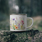 Enamel Mug - Watercolor Wildflower Camping Campfire Cup