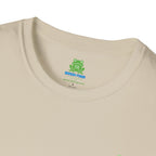 Brain Frog Design Signature T-Shirt - Small Green Brain Frog Logo Tee (Front Chest & Sleeve) - 100% Cotton