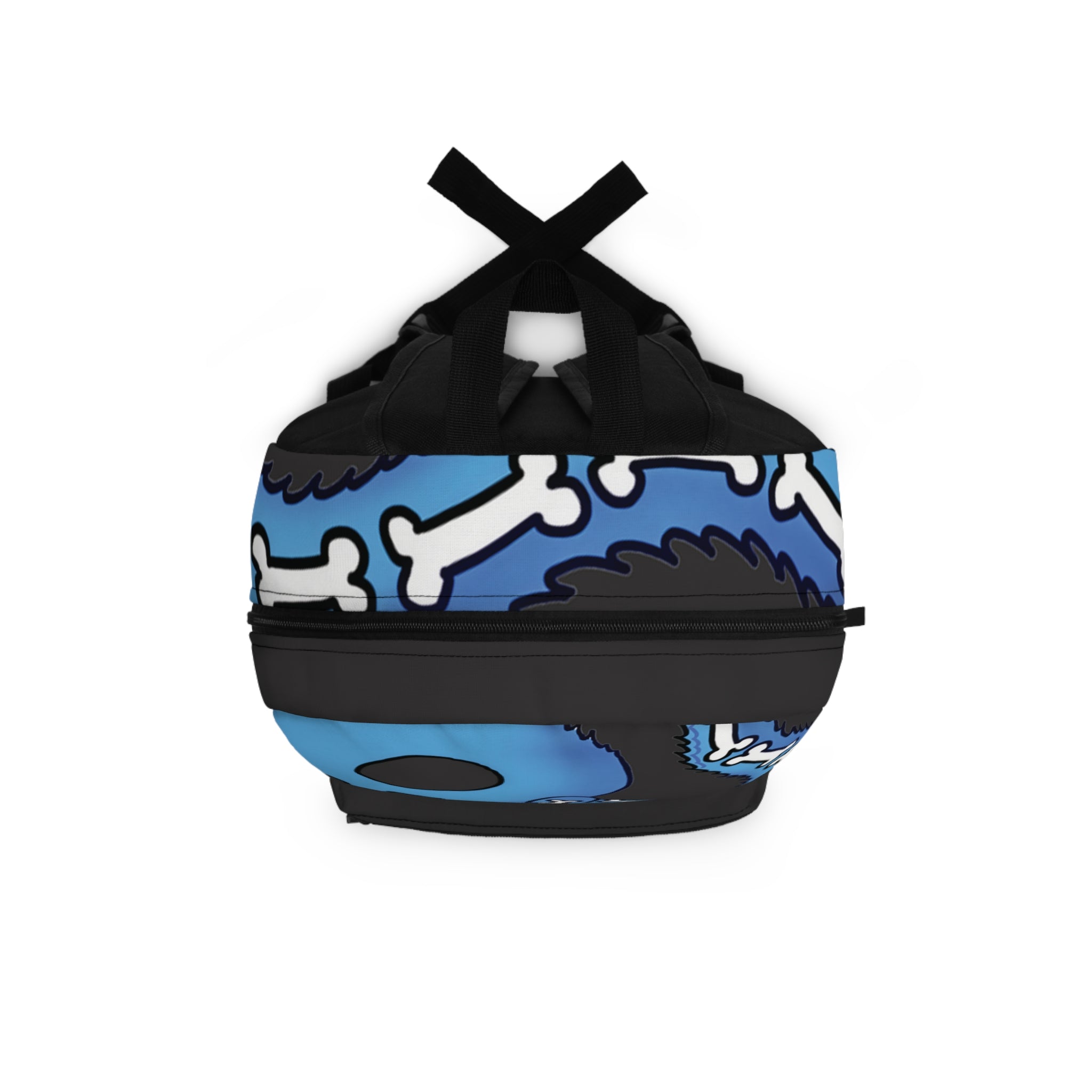 Blue / Black Skeleton Cat Backpack - Cute Spooky Skull Kitty School Bag