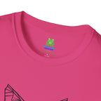 Geometric Cat T-Shirt - Minimal Line Art Cat Face Tee - 100% Cotton