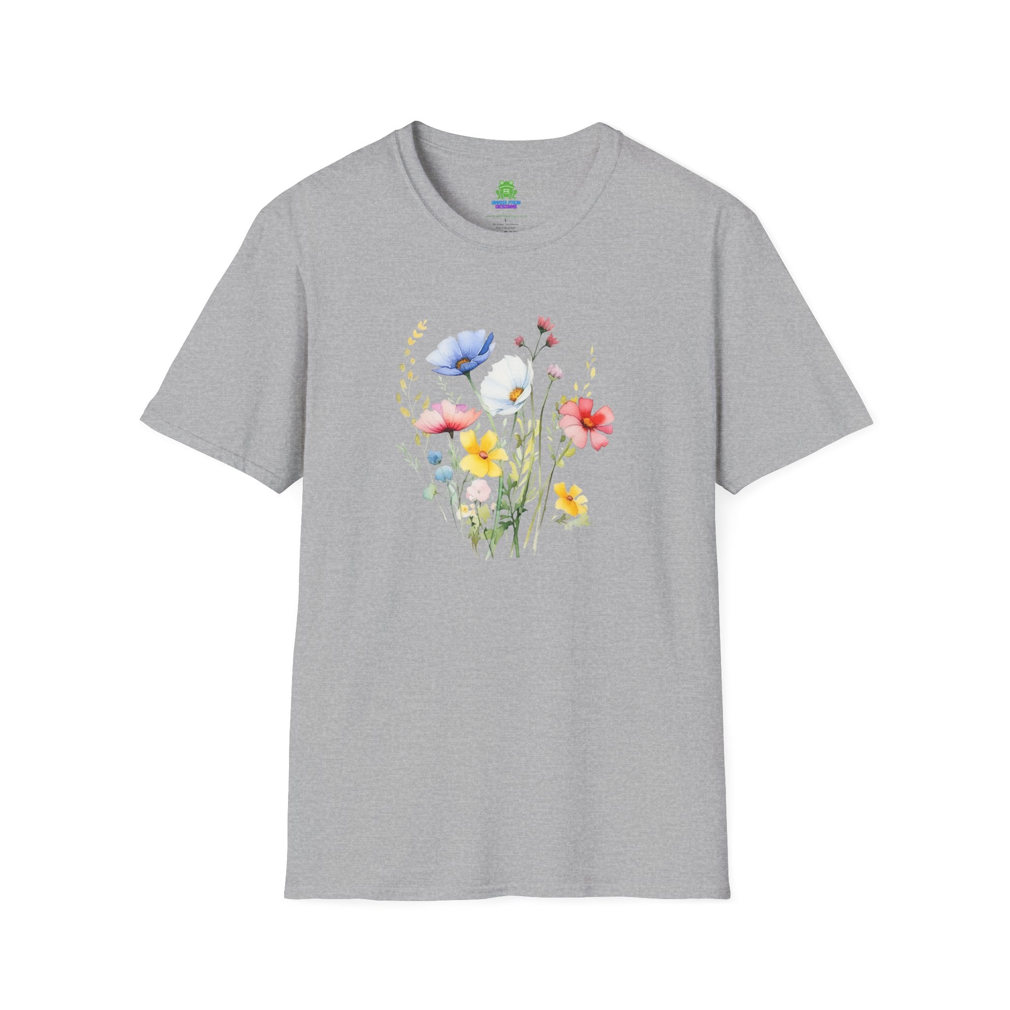 Floral Wildflower Bouquet T-Shirt - Pastel Garden Graphic Tee - 100% Cotton