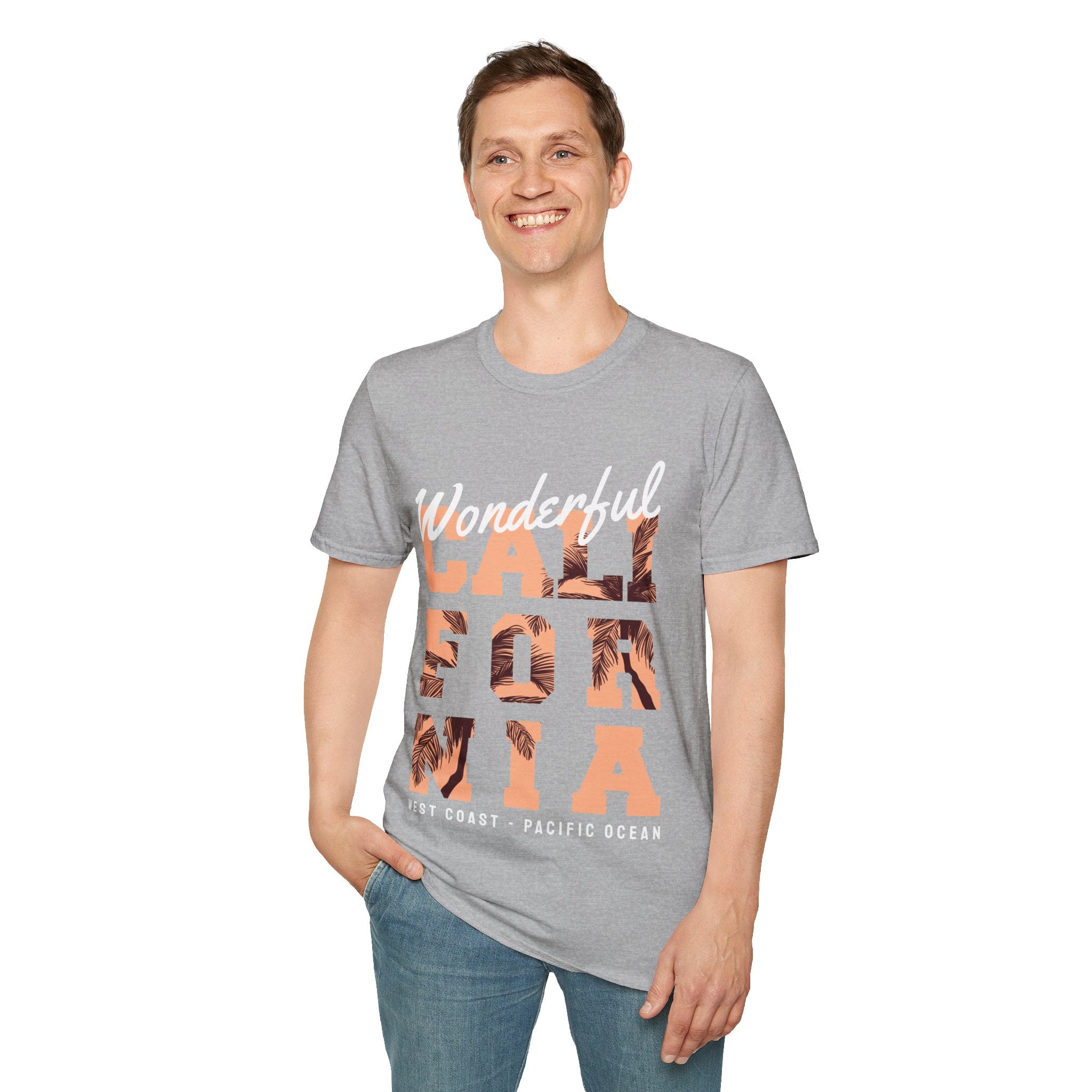California Palm Photo Tee - Vintage Sunset Graphic T-Shirt - 100% Cotton