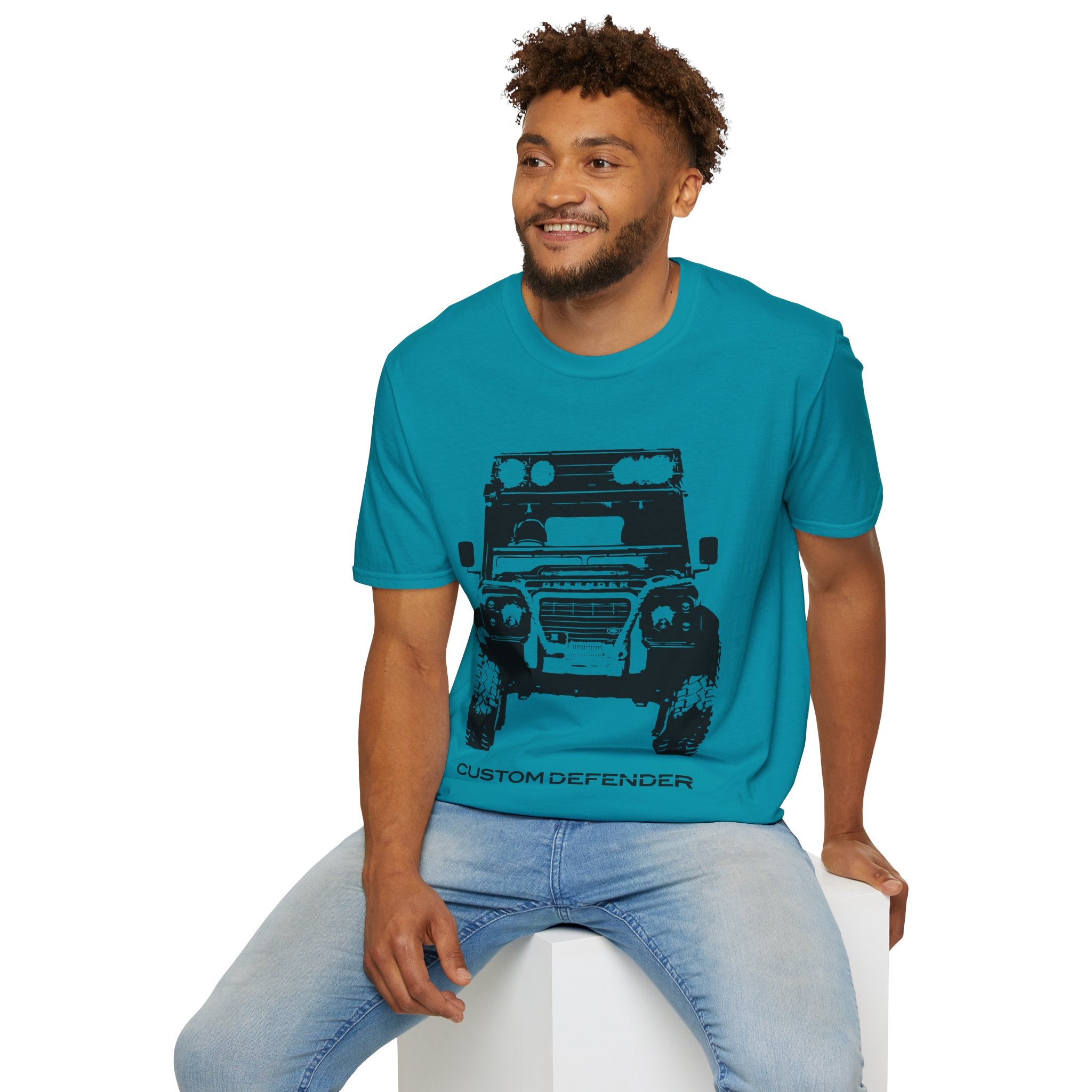 Defender Off-Road Shirt - "Custom Defender" Graphic 4x4 Adventure Tee - 100% Cotton / Cotton Blend