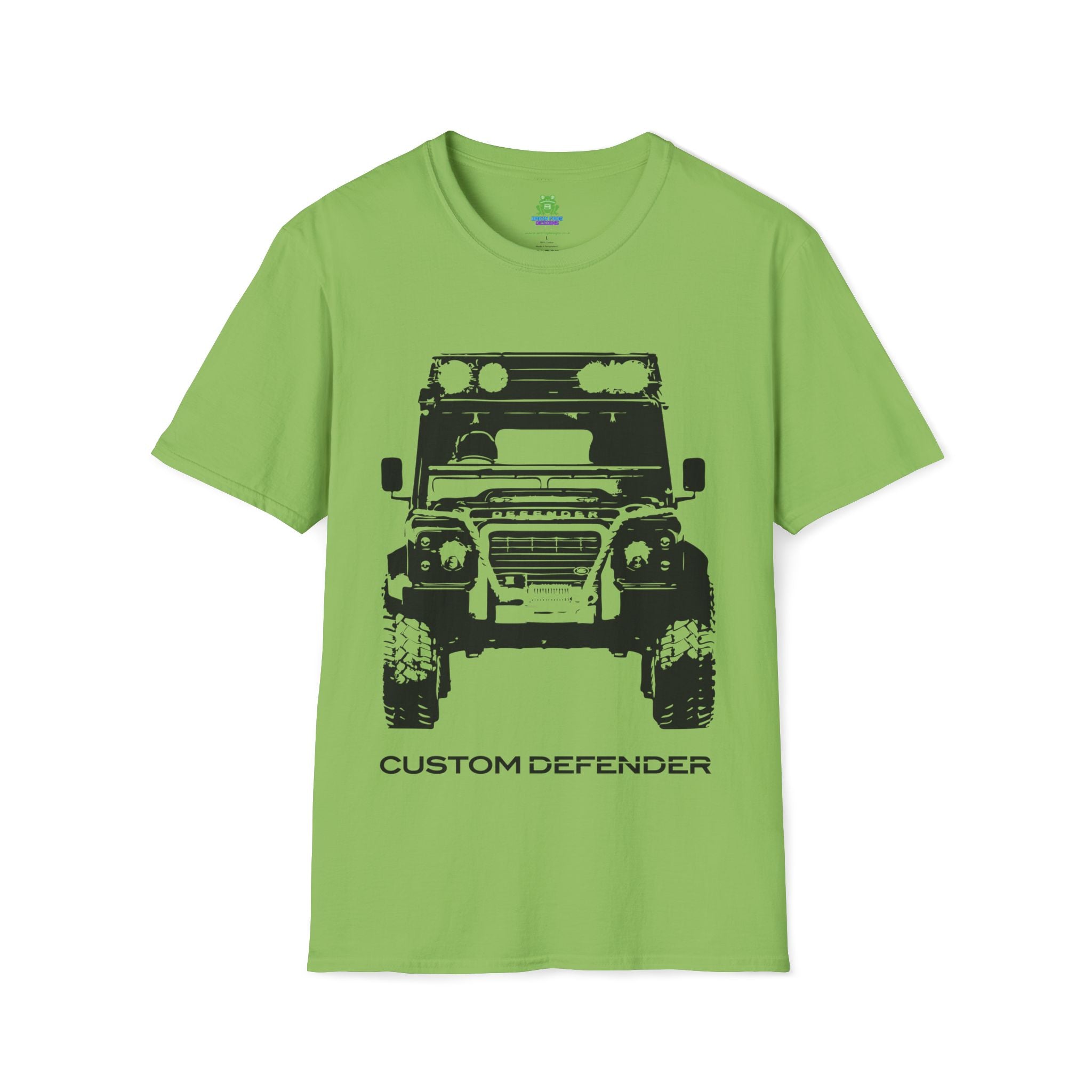 Defender Off-Road Shirt - "Custom Defender" Graphic 4x4 Adventure Tee - 100% Cotton / Cotton Blend
