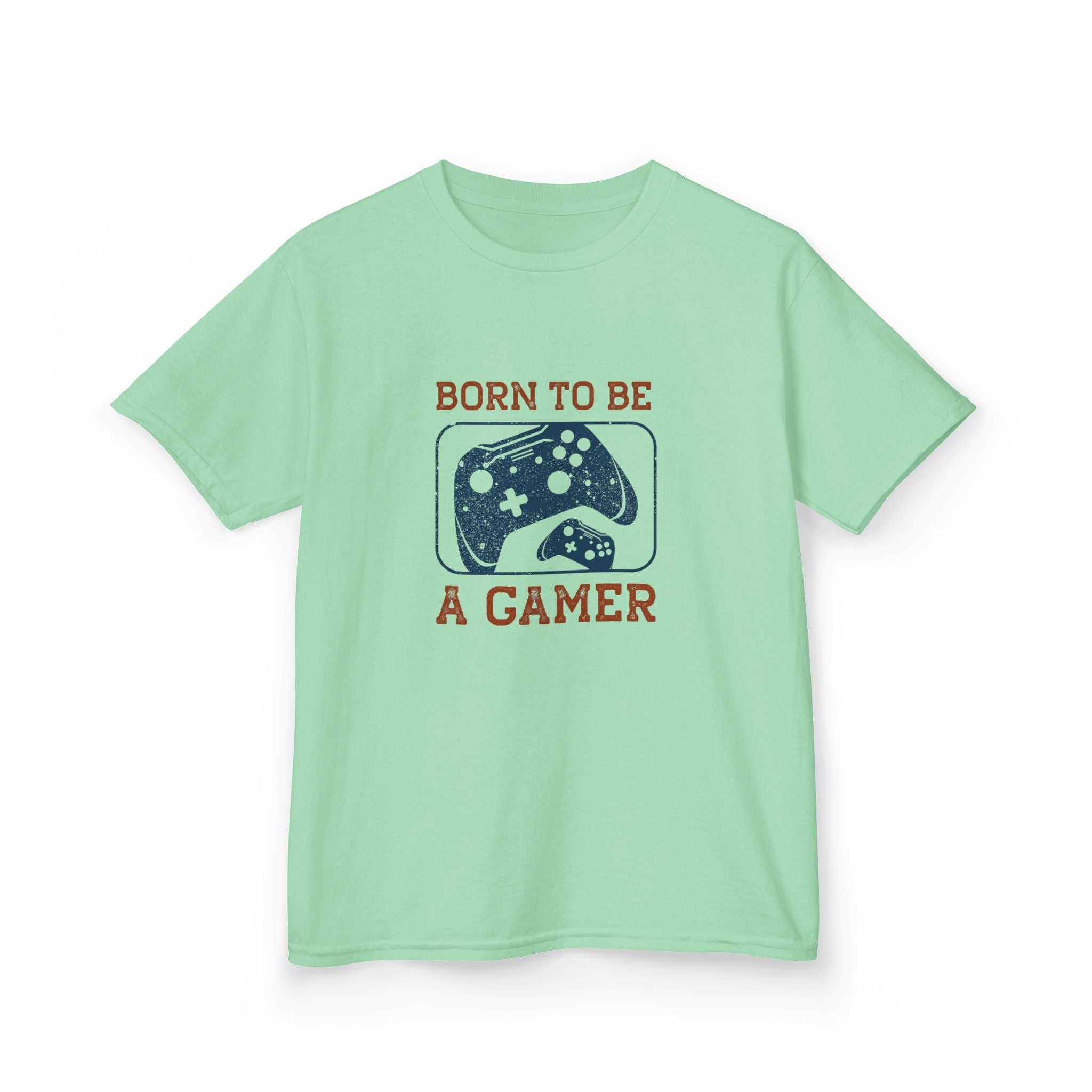 Kids Tee - "Born to Be a Gamer" Retro Game Controller Shirt - 100% Cotton / Cotton Blend