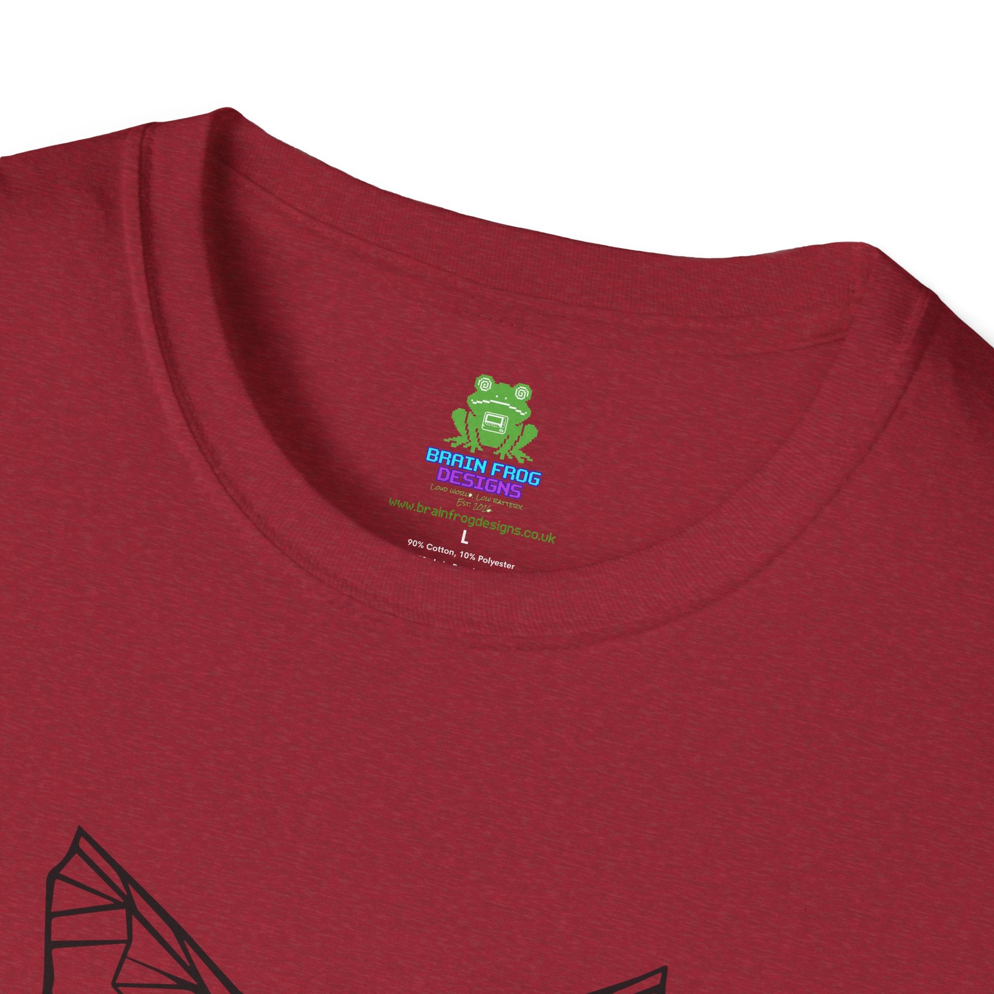 Geometric Cat T-Shirt - Minimal Line Art Cat Face Tee - 100% Cotton