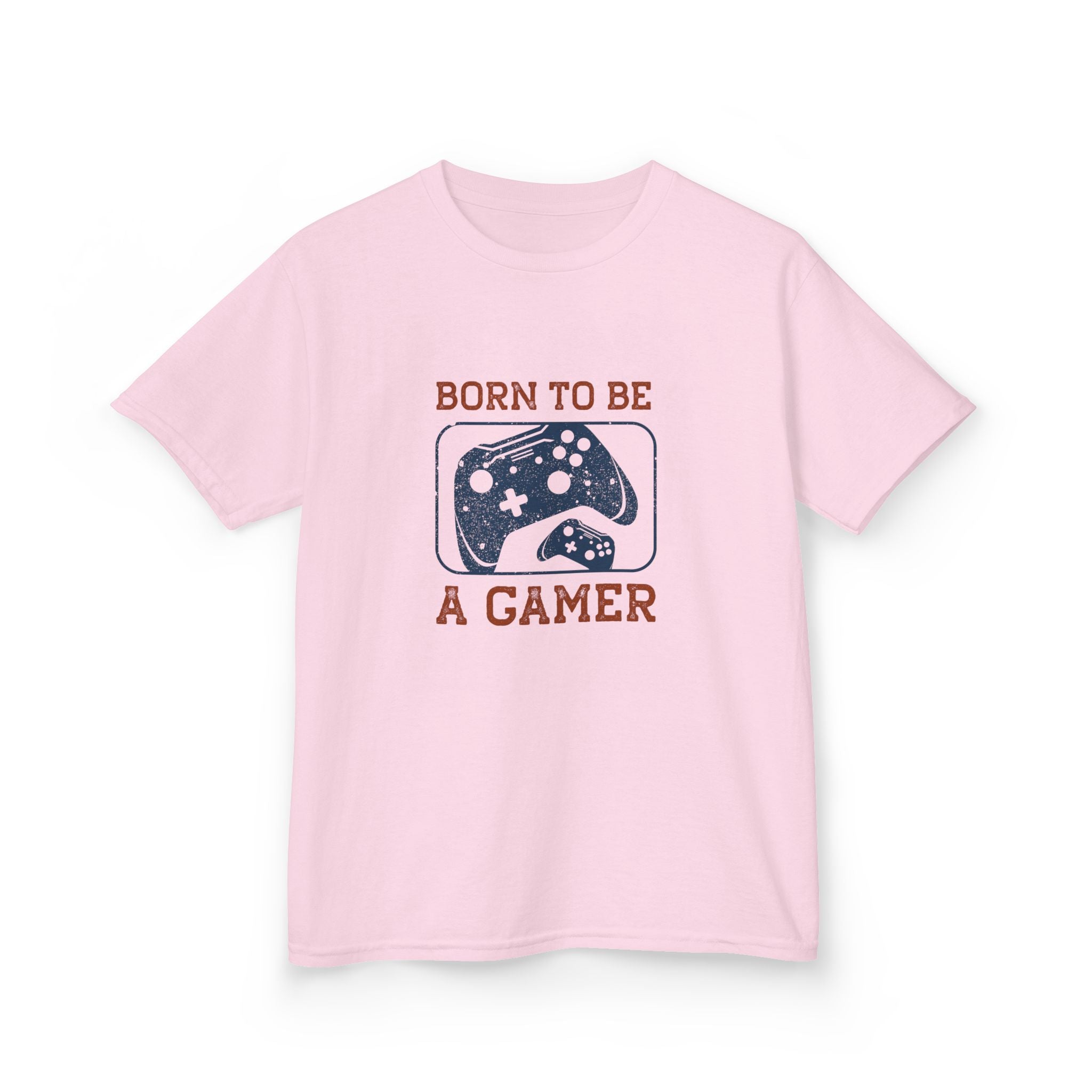 Kids Tee - "Born to Be a Gamer" Retro Game Controller Shirt - 100% Cotton / Cotton Blend