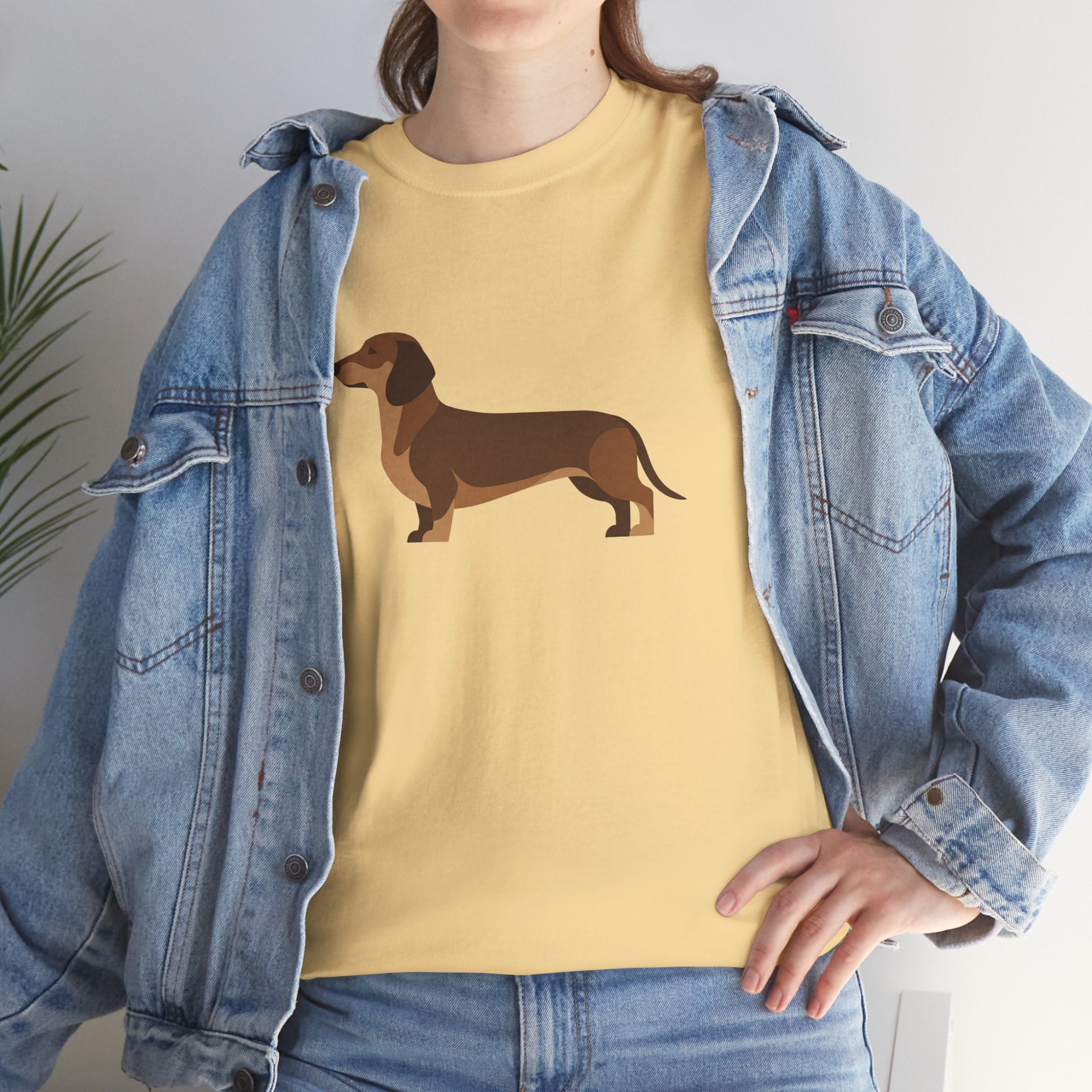 Dachshund Dog T‑Shirt — Cute Brown Sausage Dog Graphic Tee - 100% Cotton