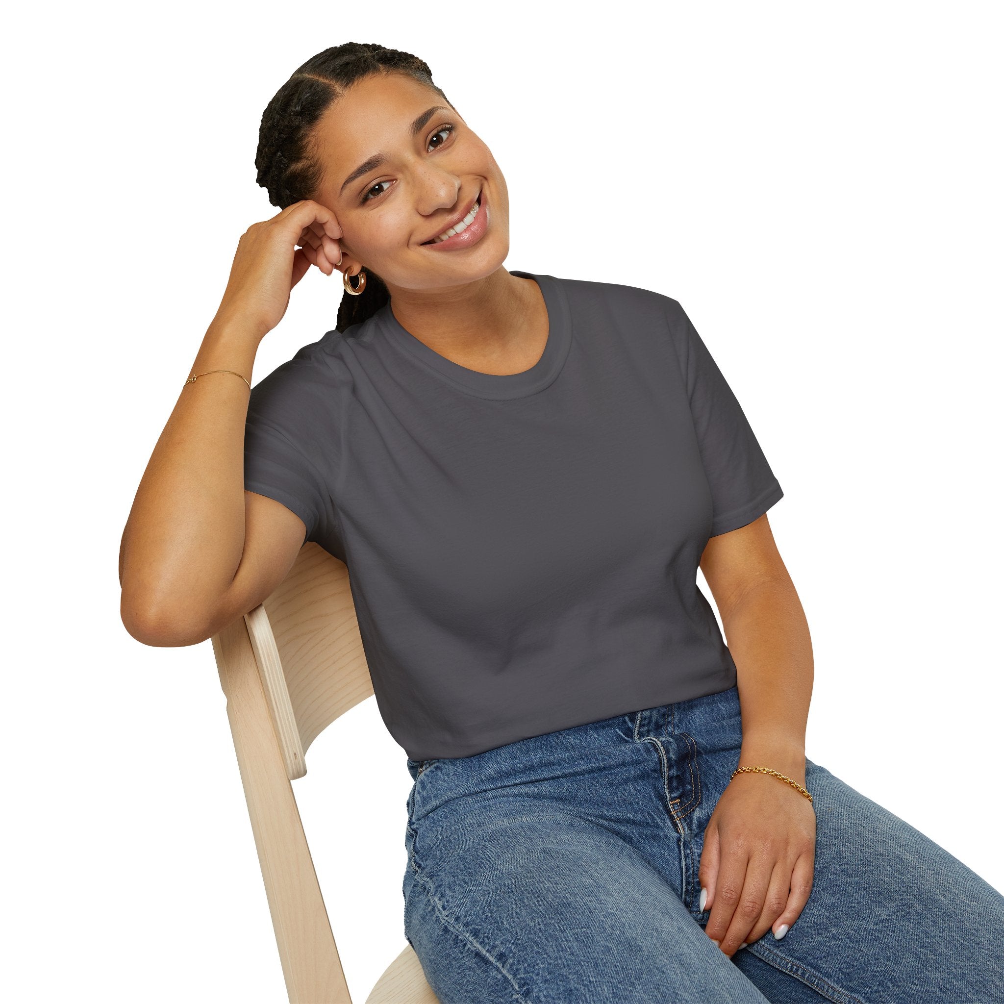 Woman's Plain Tee - Brain Frog Woman's Softstyle Plain T-Shirt - 100% Cotton / Cotton Blend - White / Black / Navy / Grey - 12 colours available