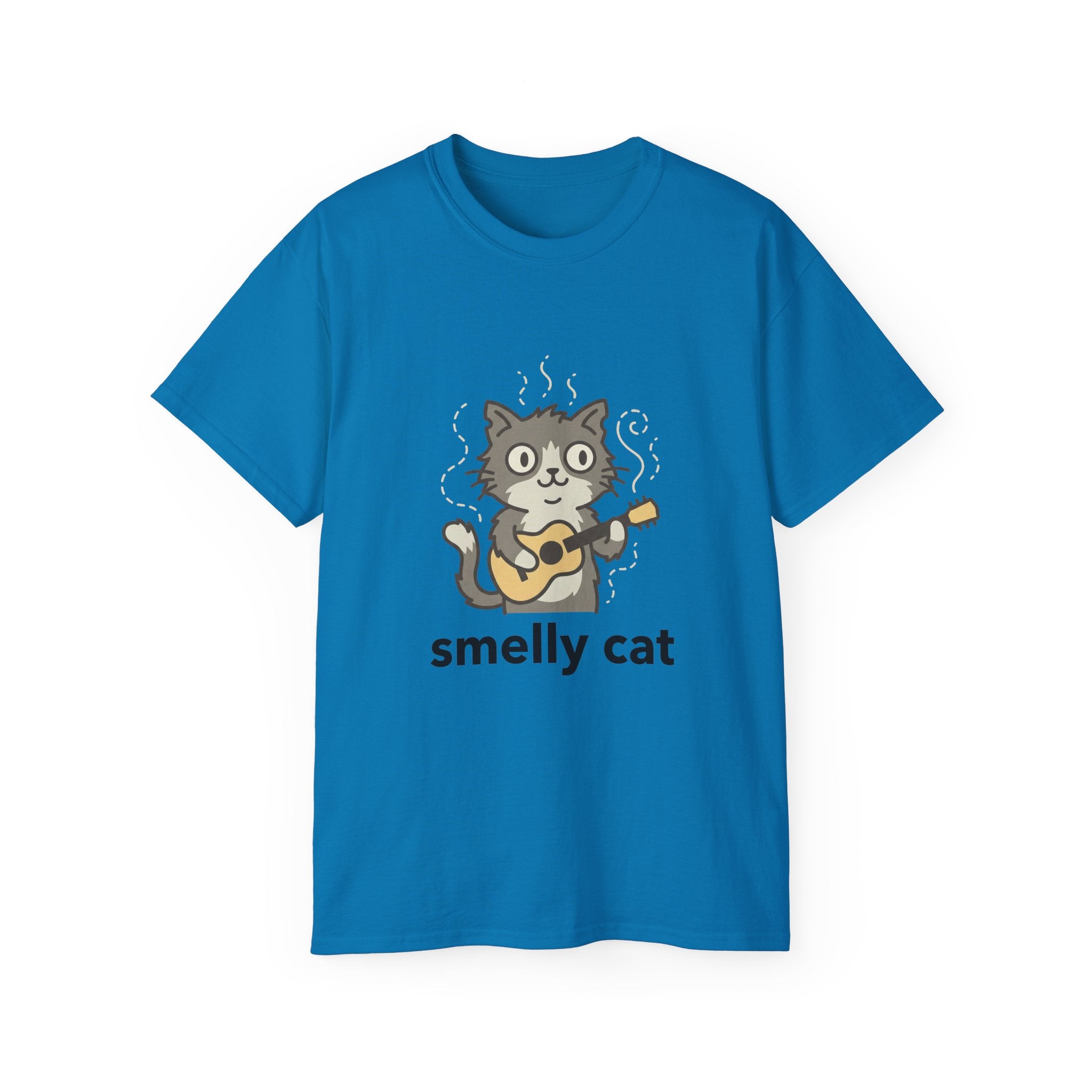 Smelly Cat Guitar Cat T-Shirt - Funny Friends Parody Tee for Fans - 100% Cotton