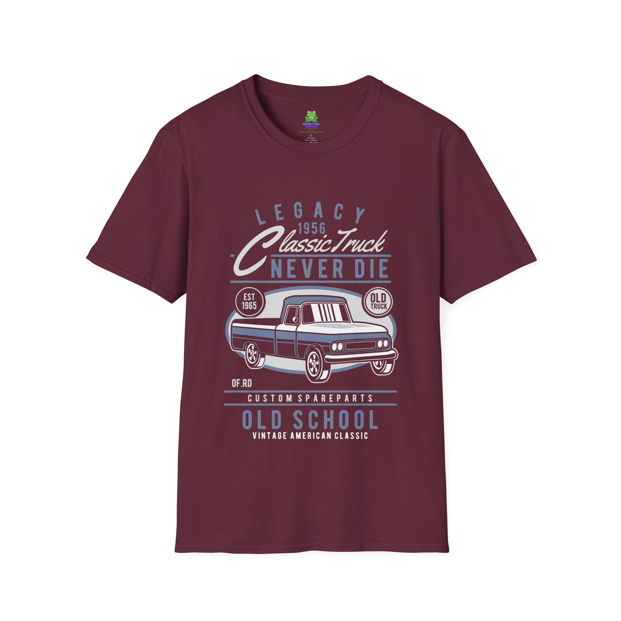 Old School Car T-Shirt - "Legacy Never Die" Vintage Auto Tee - 100% Cotton