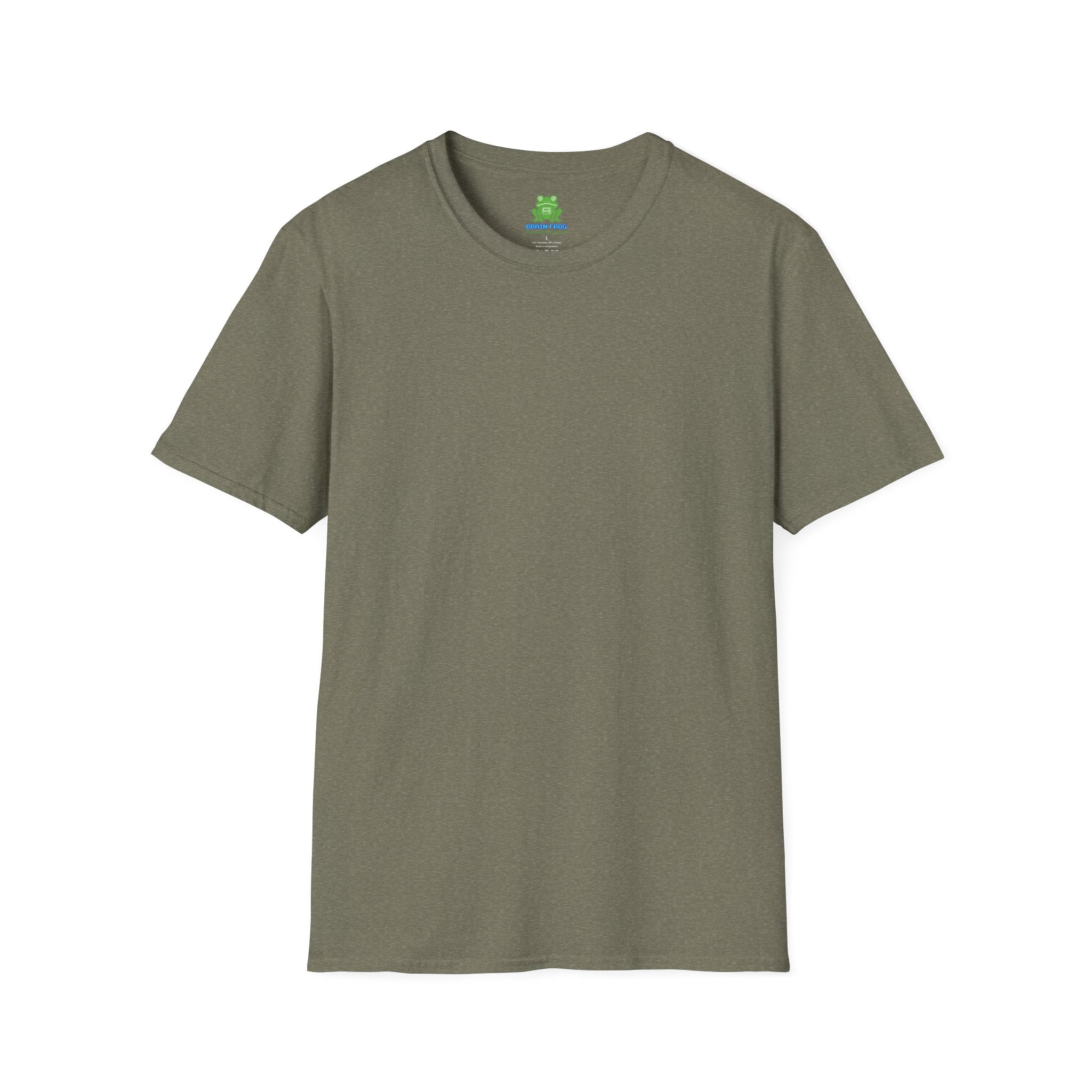 Woman's Plain Tee - Brain Frog Woman's Softstyle Plain T-Shirt - 100% Cotton / Cotton Blend - White / Black / Navy / Grey - 12 colours available