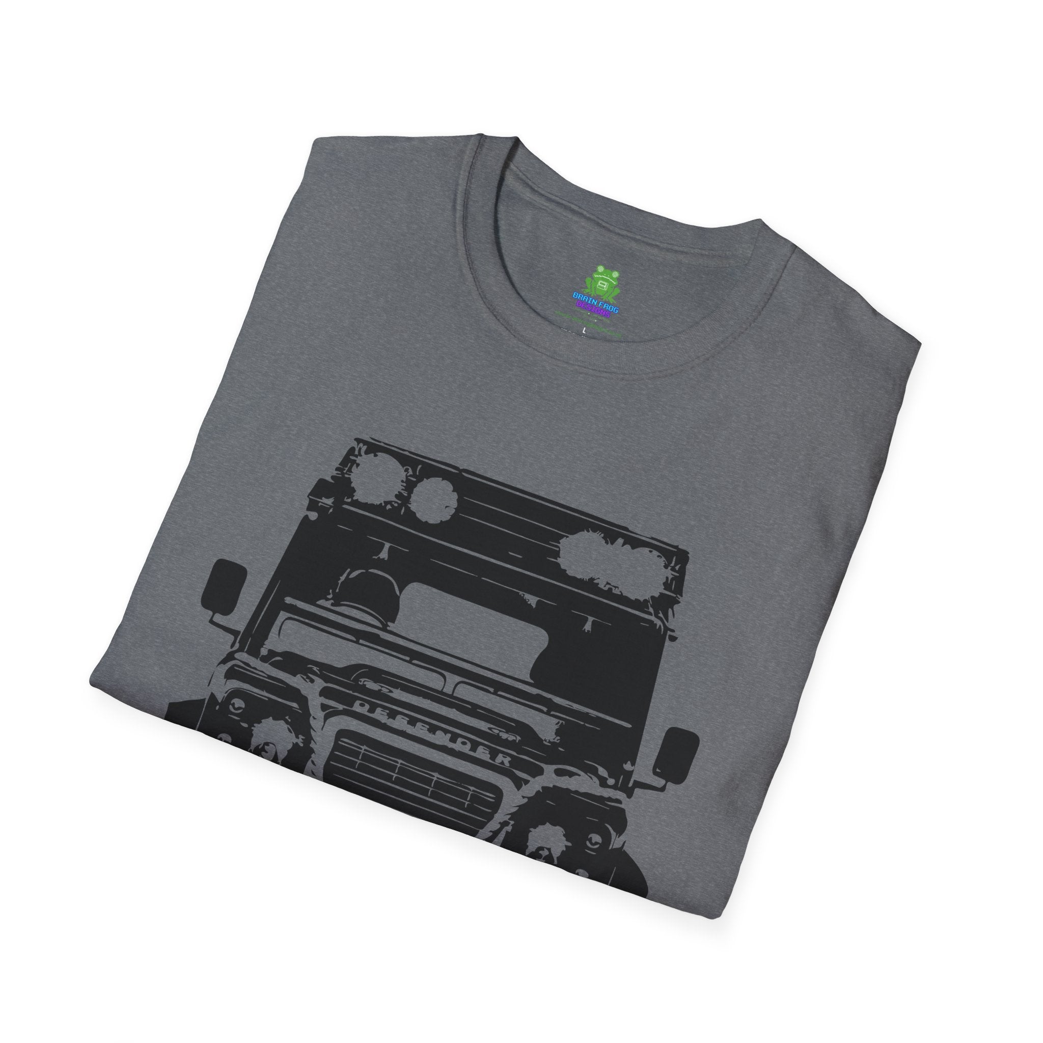 Defender Off-Road Shirt - "Custom Defender" Graphic 4x4 Adventure Tee - 100% Cotton / Cotton Blend