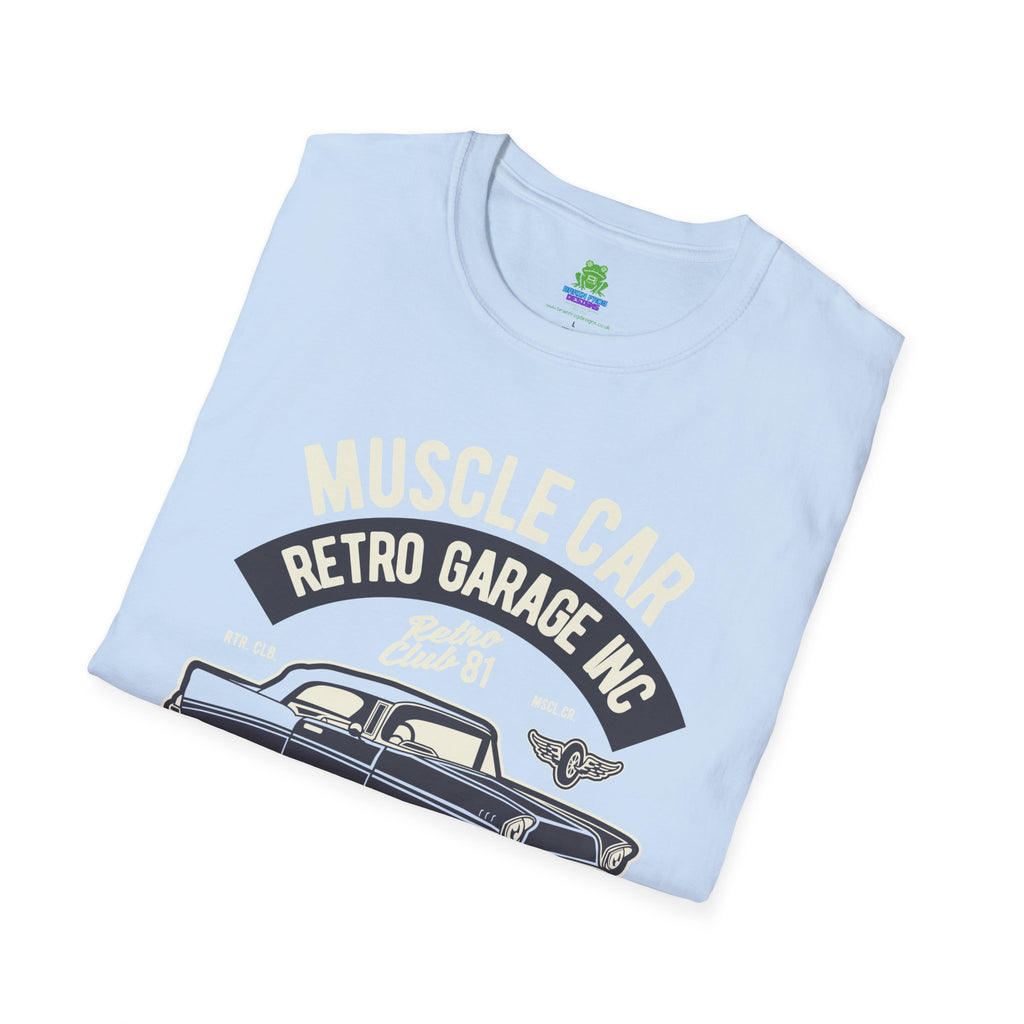 Retro Garage Muscle Car T-Shirt - Classic Speedway Vintage Auto Tee -100% Cotton