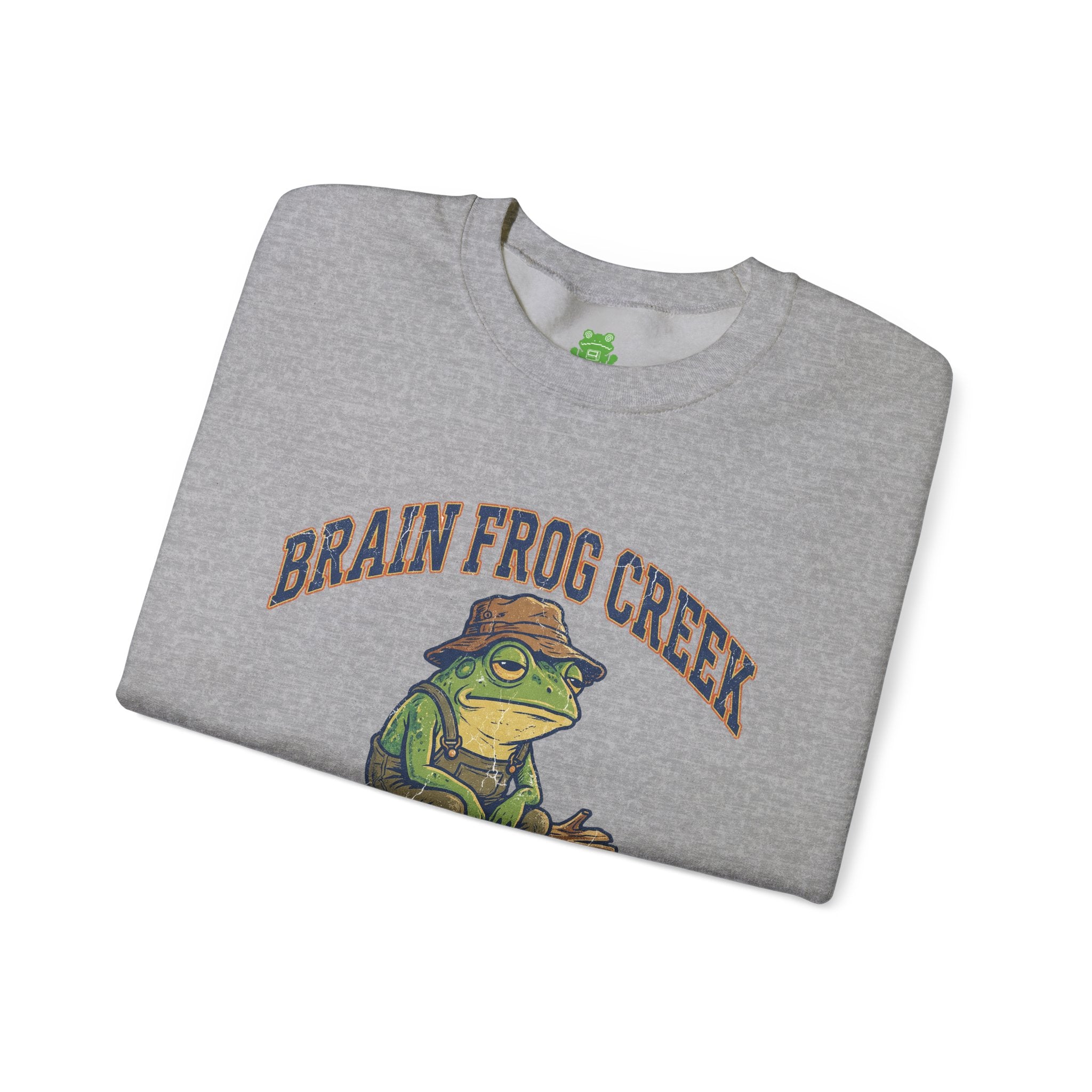 Signature Brain Frog Creek Sweatshirt - Vintage Fisherman Frog Crewneck