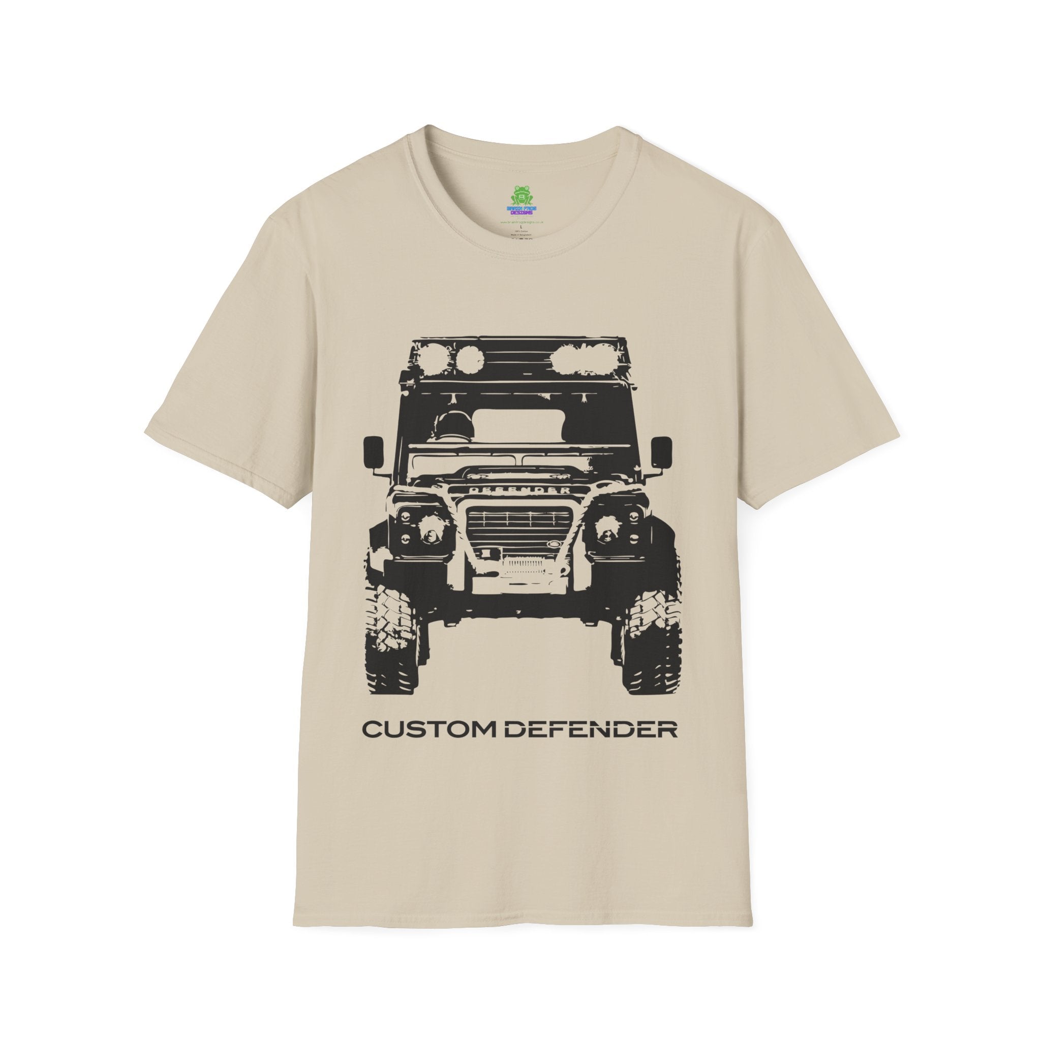 Defender Off-Road Shirt - "Custom Defender" Graphic 4x4 Adventure Tee - 100% Cotton / Cotton Blend