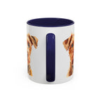 Irish Terrier Dog Portrait Accent Coffee Mug - Cute Terrier Face Ceramic Coffee Cup (11/15oz)