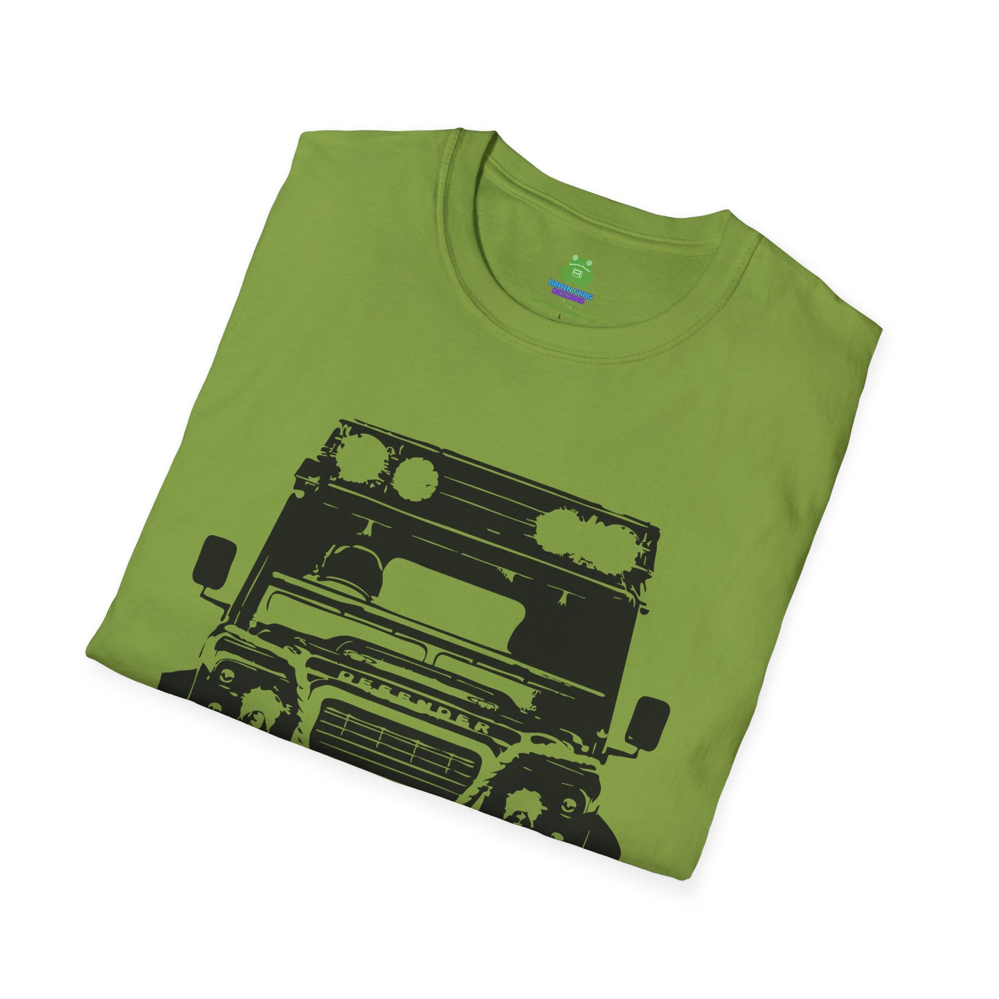Defender Off-Road Shirt - "Custom Defender" Graphic 4x4 Adventure Tee - 100% Cotton / Cotton Blend