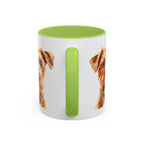 Irish Terrier Dog Portrait Accent Coffee Mug - Cute Terrier Face Ceramic Coffee Cup (11/15oz)