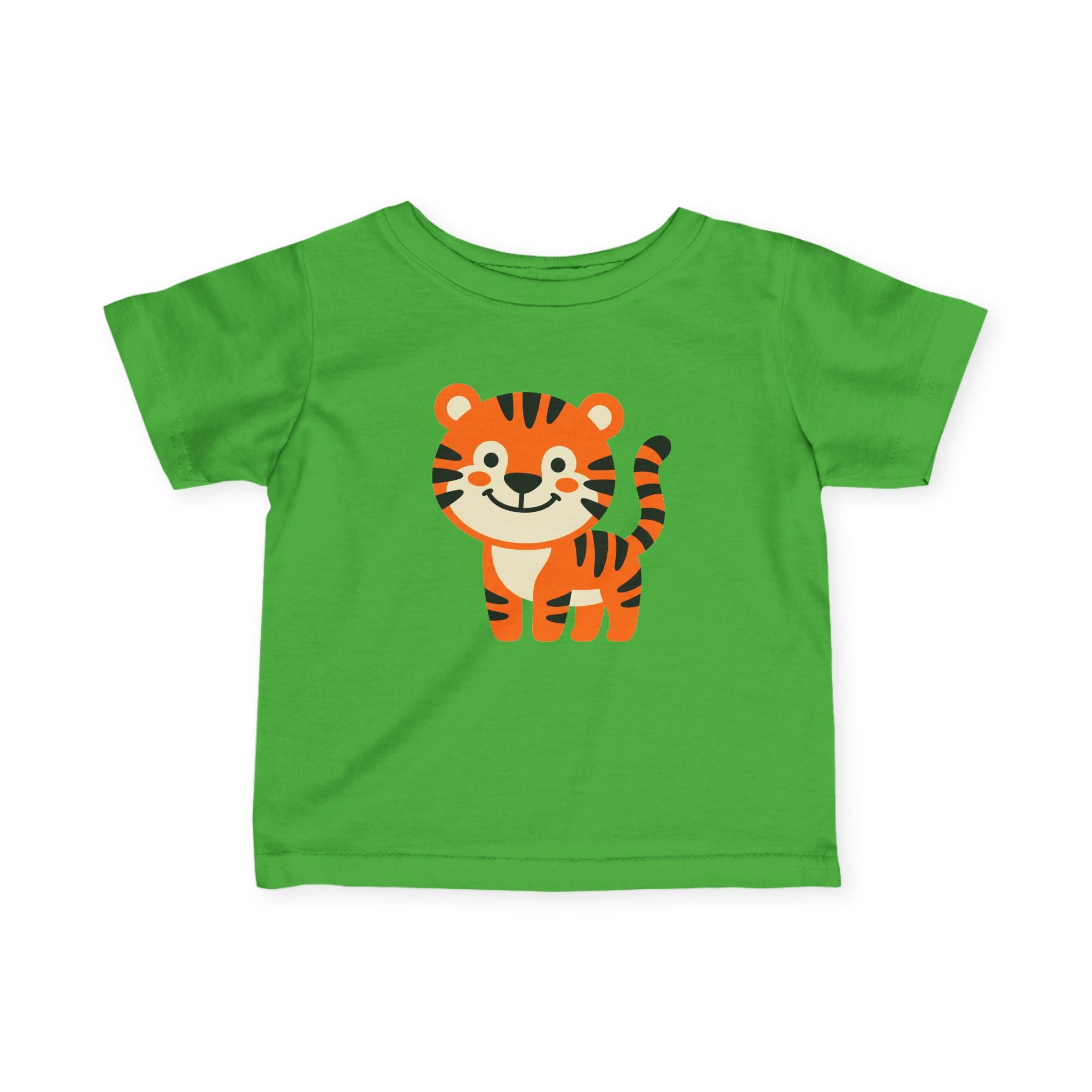 Infant Tee - Cute Smiling Tiger Baby Shirt | Toddler Jungle Animal Top - 100% Cotton - Various Colours