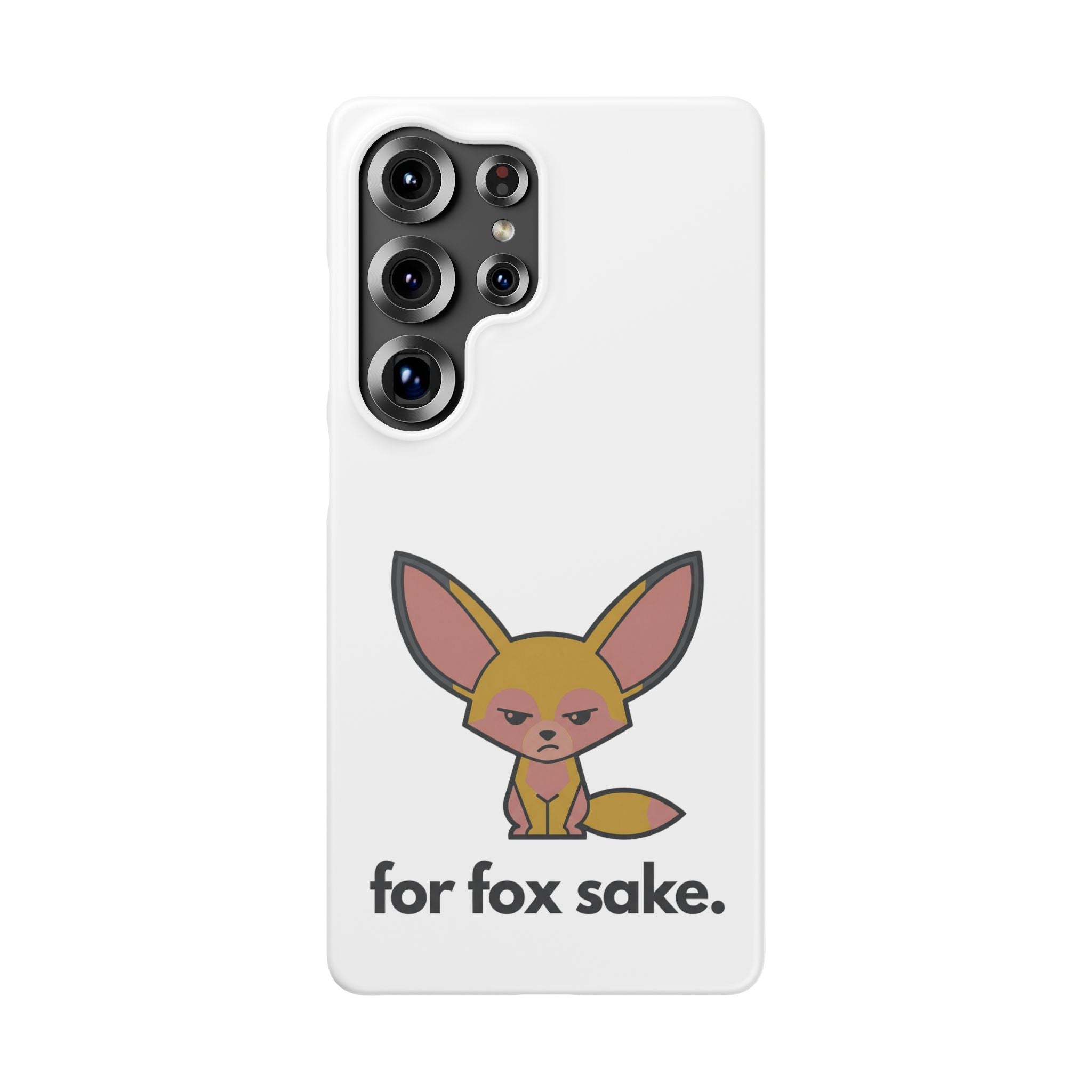 Phone Case — Cute 'for fox sake.' Cartoon Fox Protective Snap Case