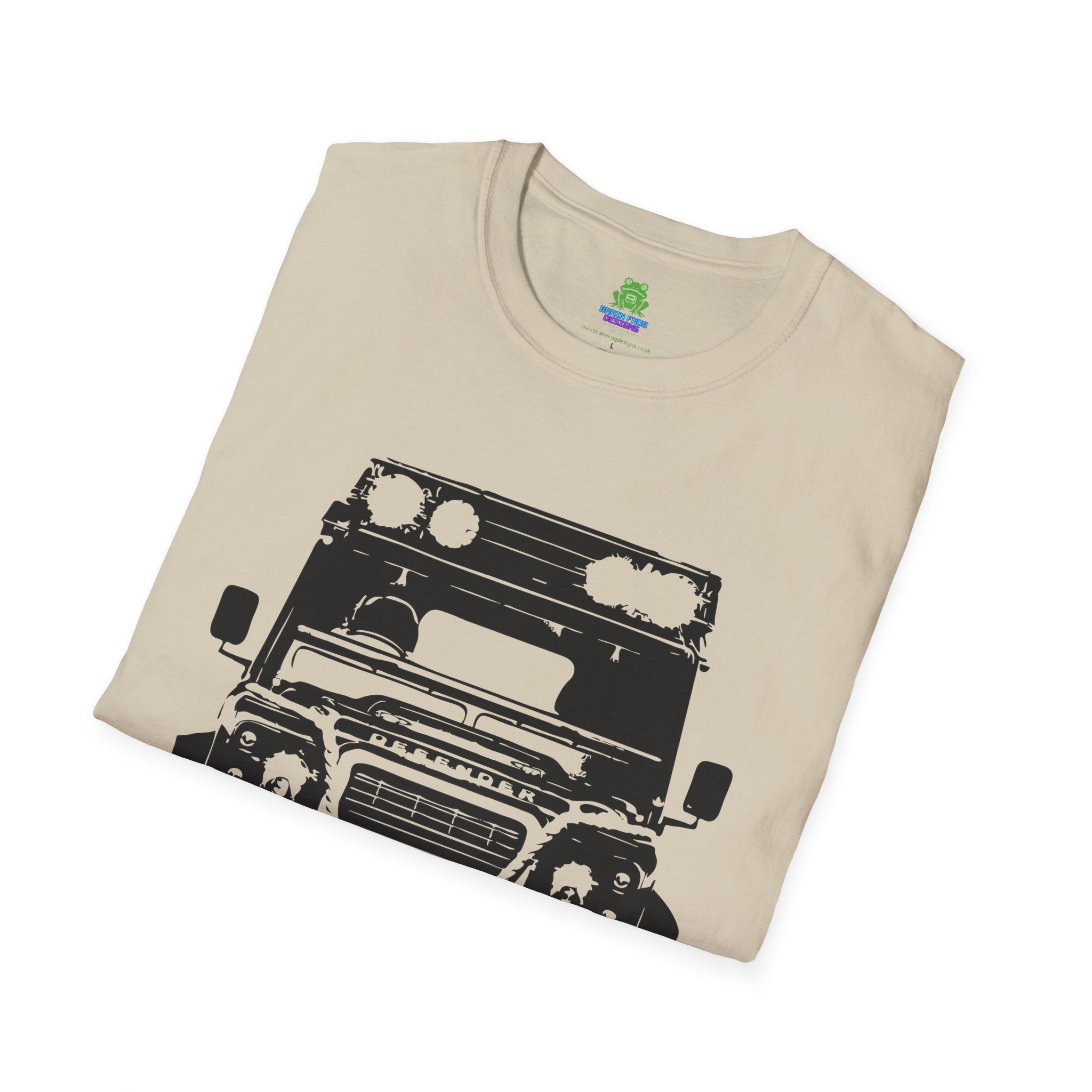 Defender Off-Road Shirt - "Custom Defender" Graphic 4x4 Adventure Tee - 100% Cotton / Cotton Blend