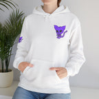 Purple Skeleton Cat Hoodie – Cute Spooky Graphic Sweatshirt - Unique Brand Design