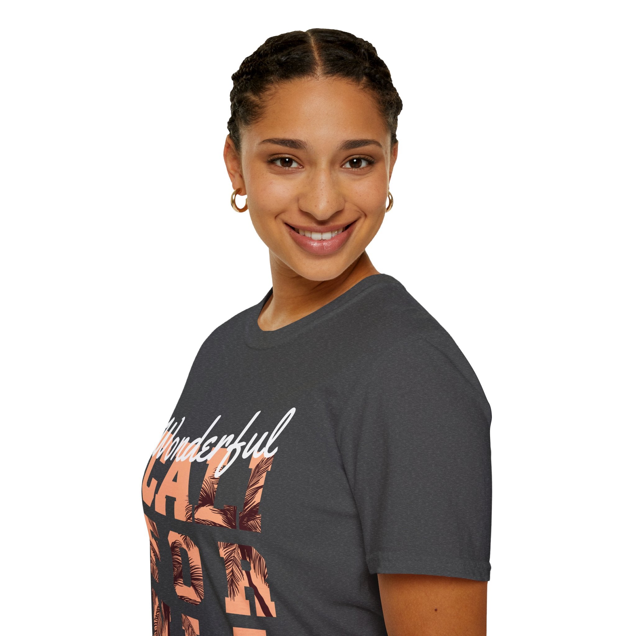 California Palm Photo Tee - Vintage Sunset Graphic T-Shirt - 100% Cotton