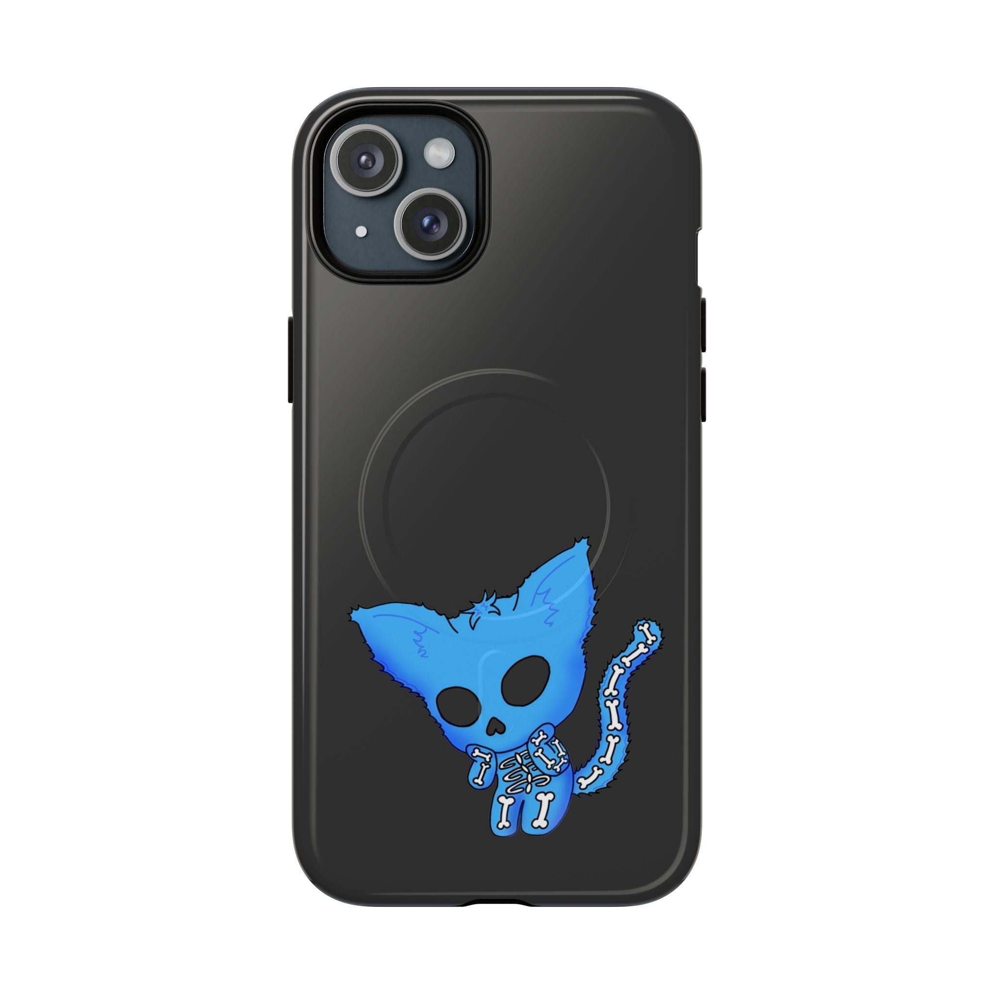 Blue Skeleton Cat Tough Magnetic Phone Case | Unique Design to Brain Frog