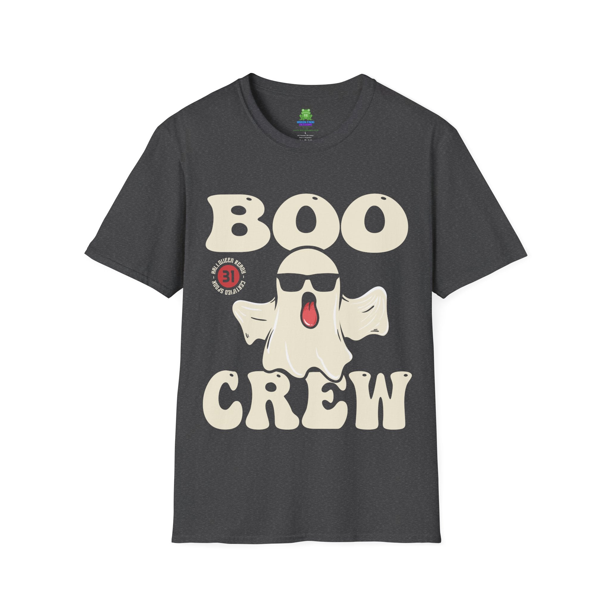 Boo Crew Halloween T-Shirt - Cool Ghost Graphic Tee - 100% Cotton / Cotton Blend