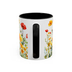 Wildflower Garden Accent Coffee Mug - Floral 11/15oz Ceramic