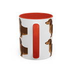 Dachshund Pattern Accent Coffee Mug — Cute Wiener Sausage Dog Ceramic Mug (11/15 oz)