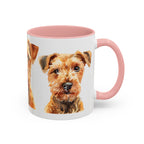Irish Terrier Dog Portrait Accent Coffee Mug - Cute Terrier Face Ceramic Coffee Cup (11/15oz)