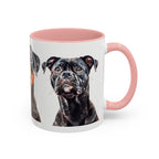Staffy Dog Portrait Accent Coffee Mug (11/15oz) - Staffordshire Bull Terrier Portrait Mug
