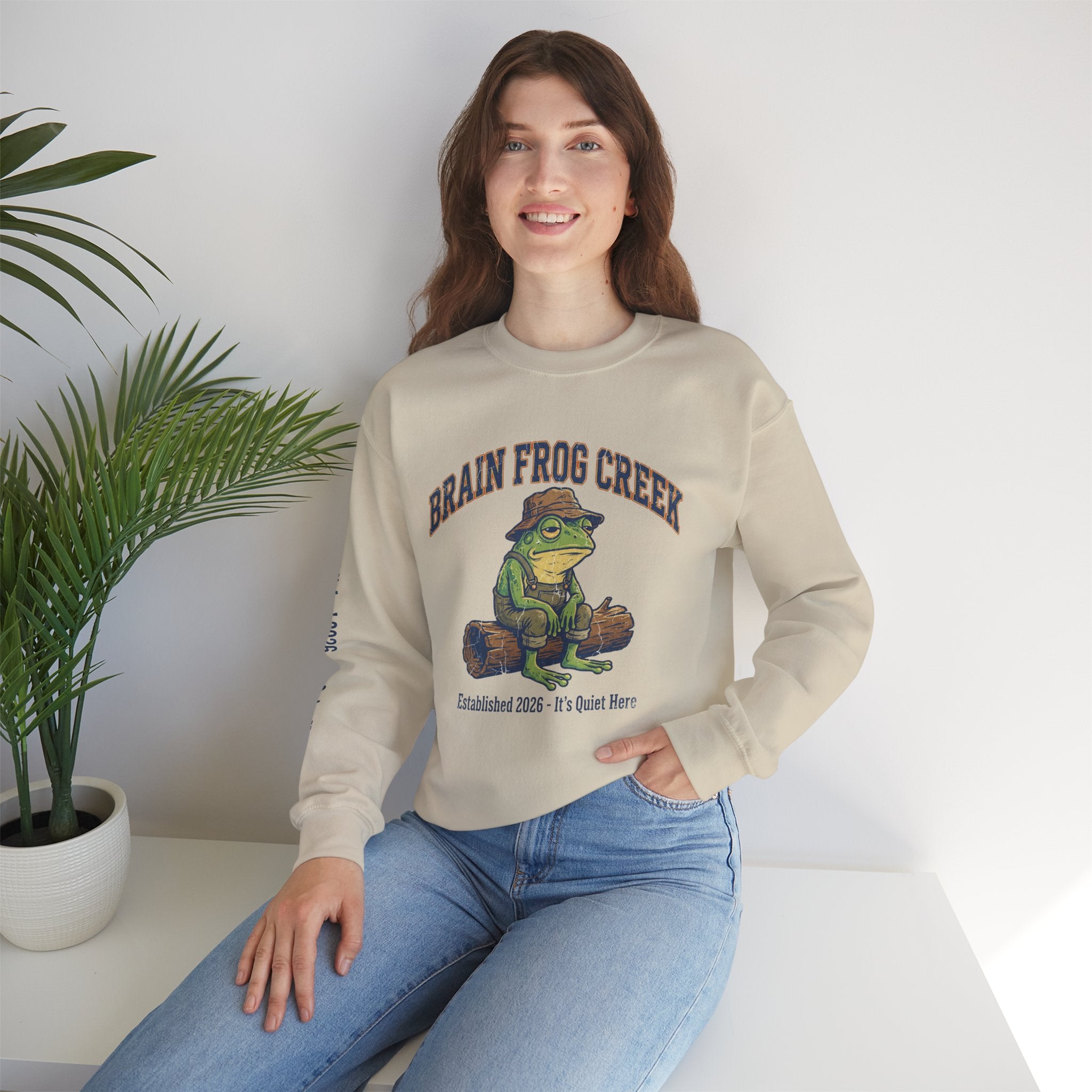 Signature Brain Frog Creek Sweatshirt - Vintage Fisherman Frog Crewneck