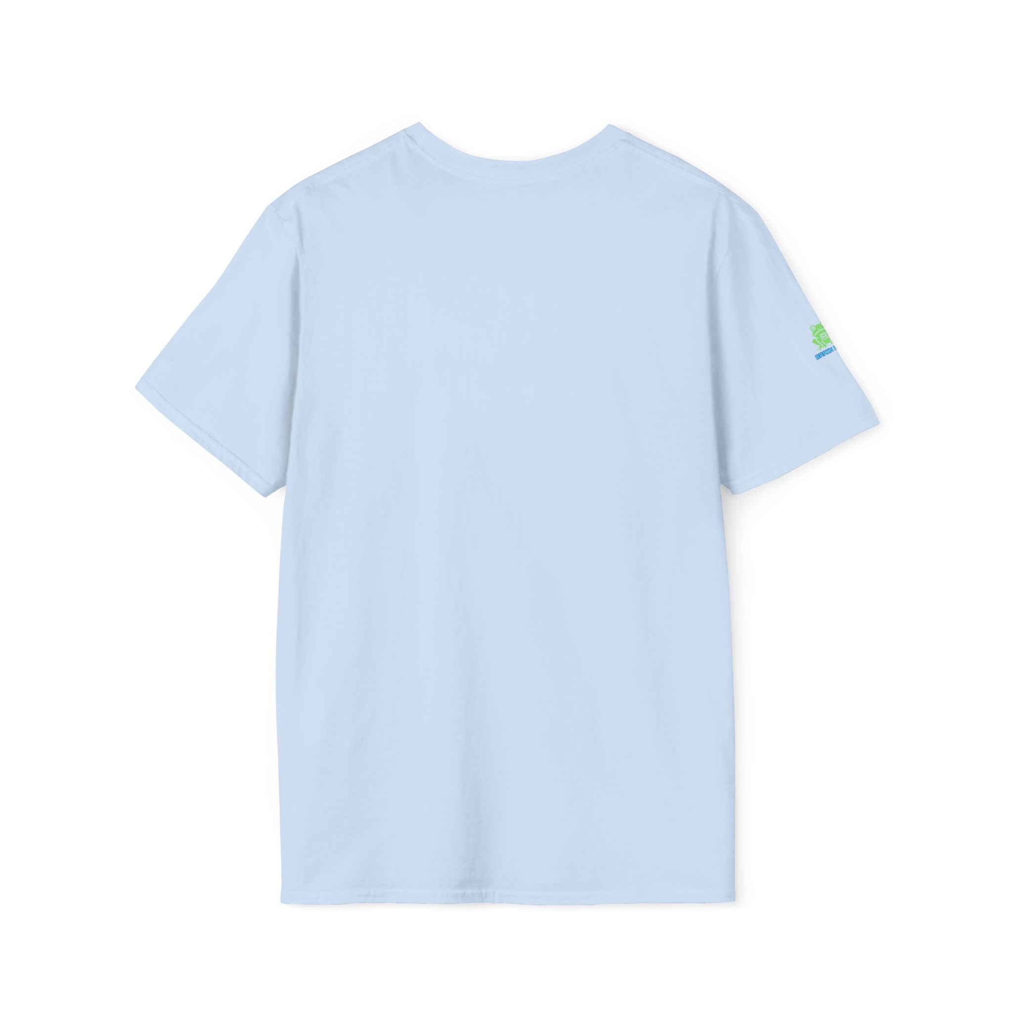 Brain Frog Design Signature T-Shirt - Small Green Brain Frog Logo Tee (Front Chest & Sleeve) - 100% Cotton