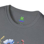 Floral Wildflower Bouquet T-Shirt - Pastel Garden Graphic Tee - 100% Cotton