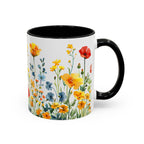 Wildflower Garden Accent Coffee Mug - Floral 11/15oz Ceramic