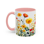 Wildflower Garden Accent Coffee Mug - Floral 11/15oz Ceramic